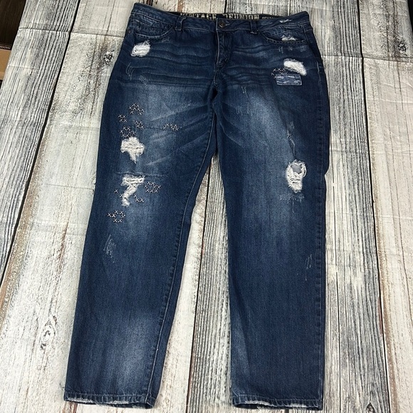 VINTAGE REUNION REWASH Blue Jeans Women’s Size 15/32 - Picture 3 of 15